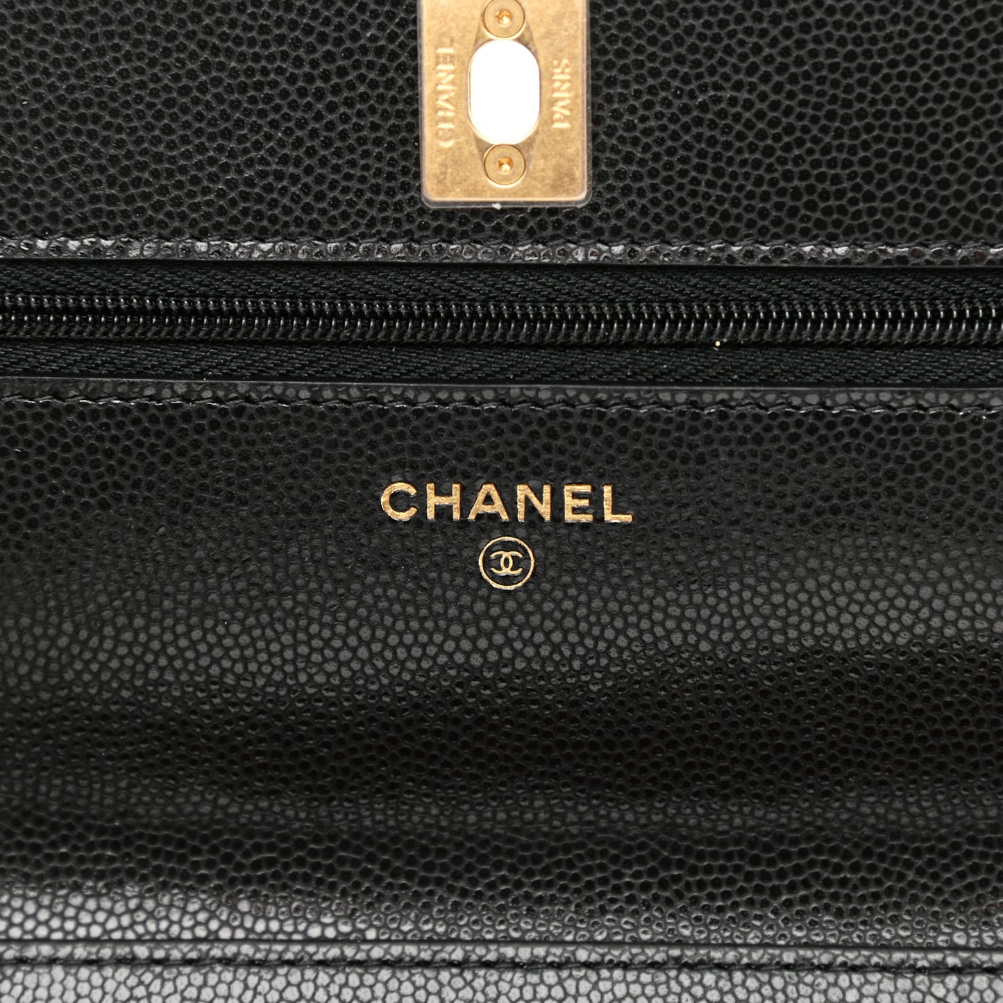 Caviar Quilted Twist Your Buttons Wallet On Chain WOC Black