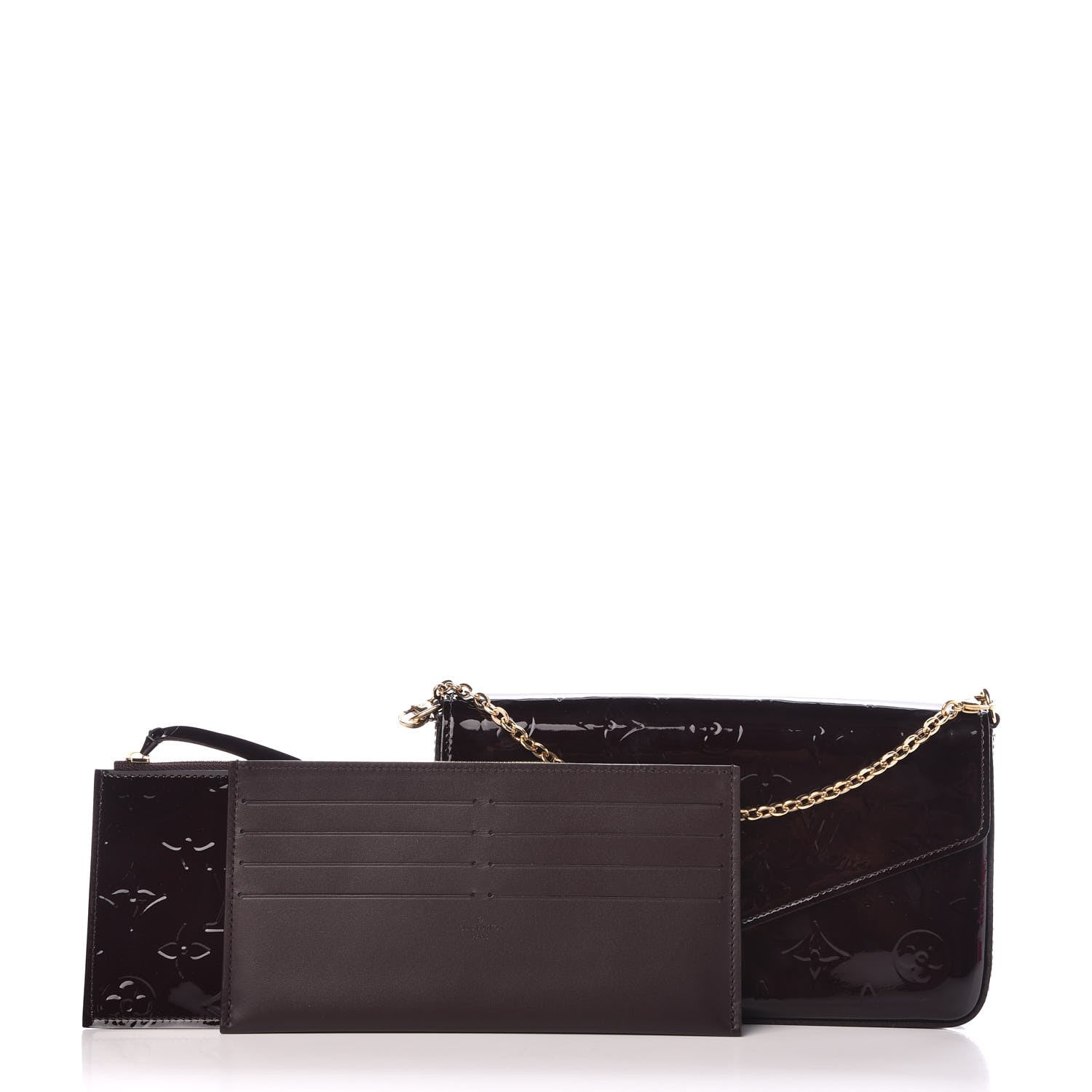 Louis Vuitton Vernis Pochette Felicie Chain Wallet Amarante 4 of 8