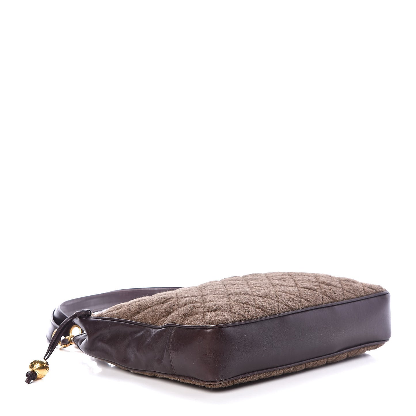 Wool Quilted Shopper Tote Brown