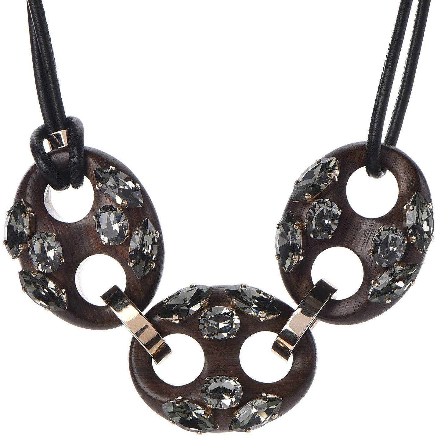 Wood Crystal Marina Necklace