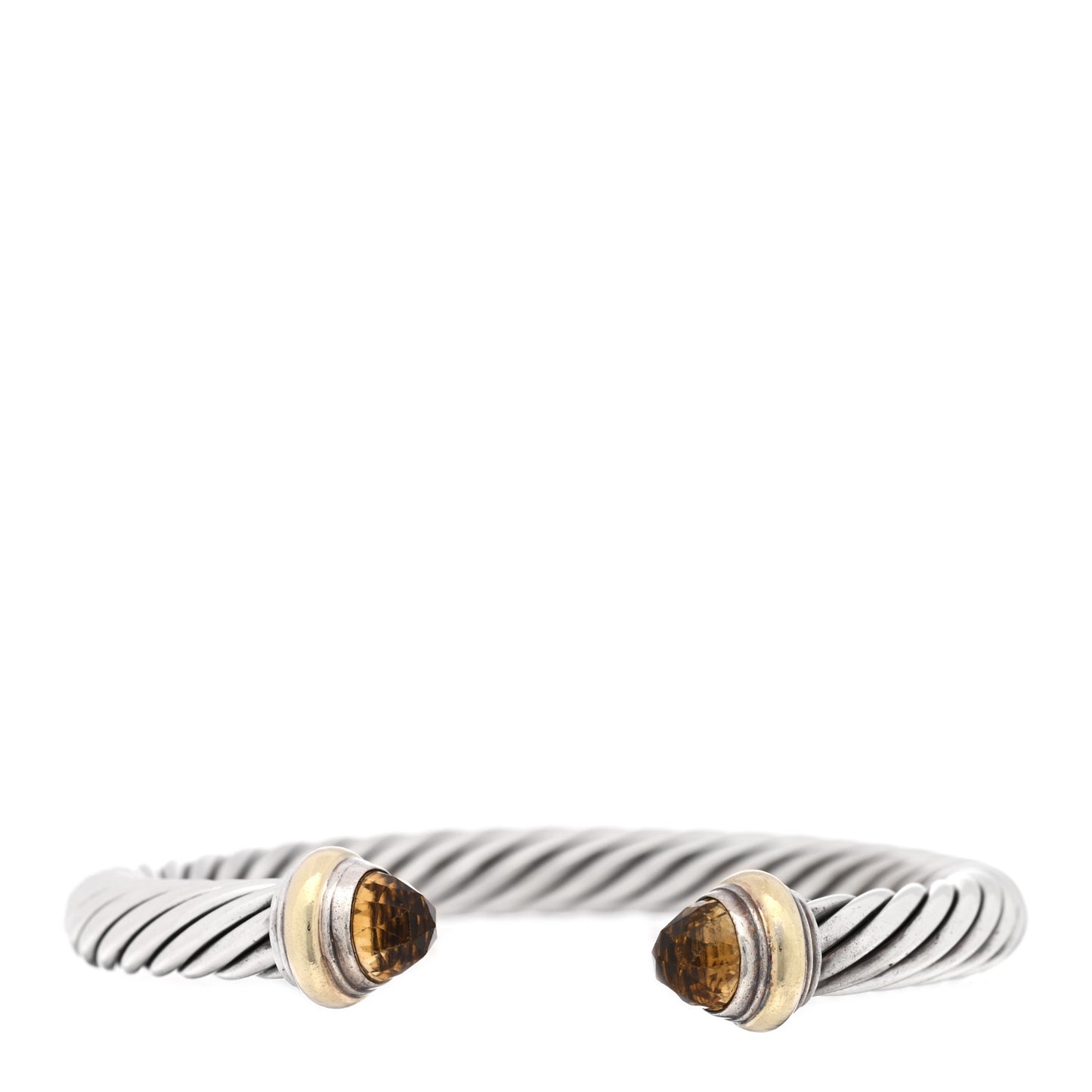 Sterling Silver 14K Yellow Gold Citrine 7mm Cable Classics Bracelet