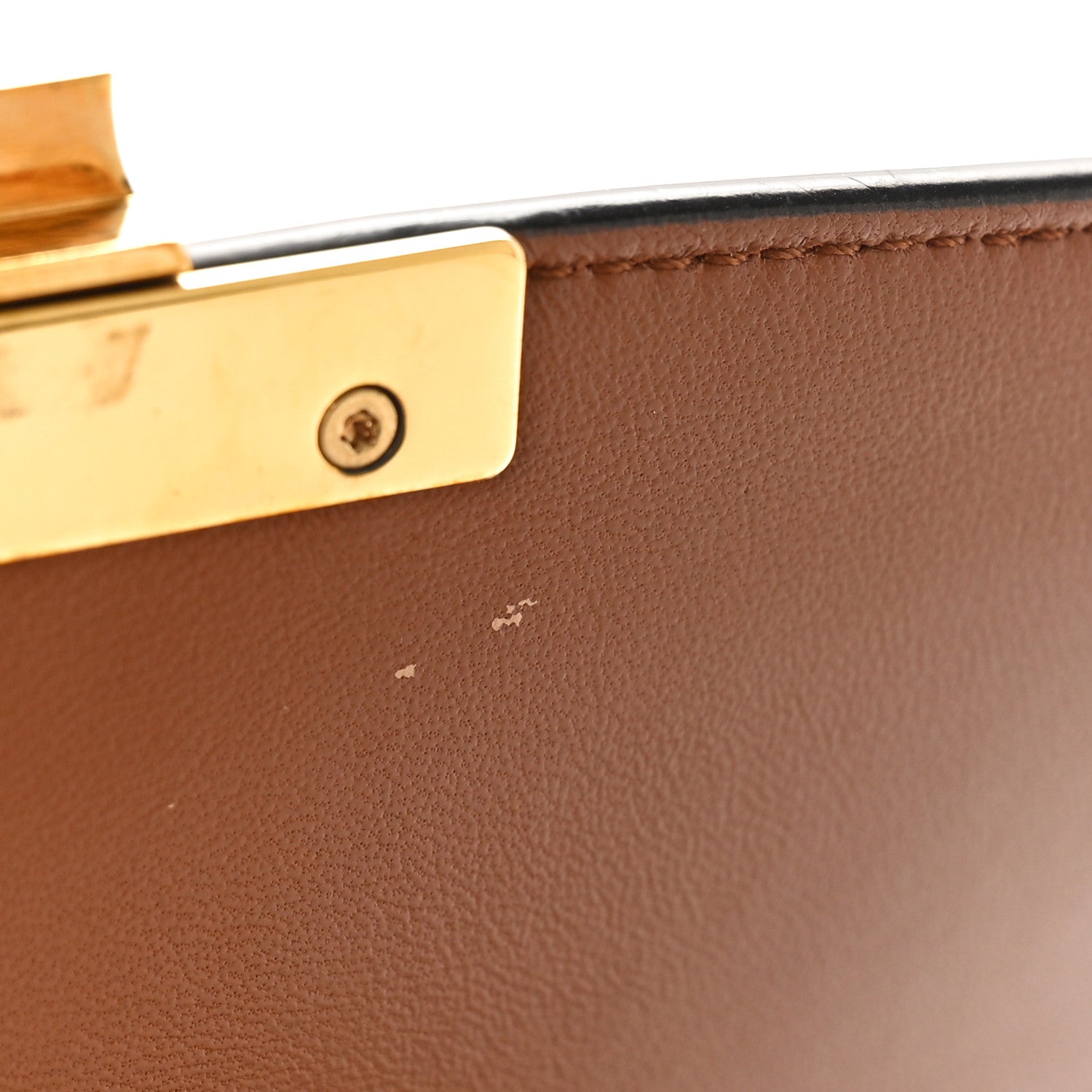 Celine Textile Natural Calfskin Classique Triomphe Khaki Tan 9 of 9