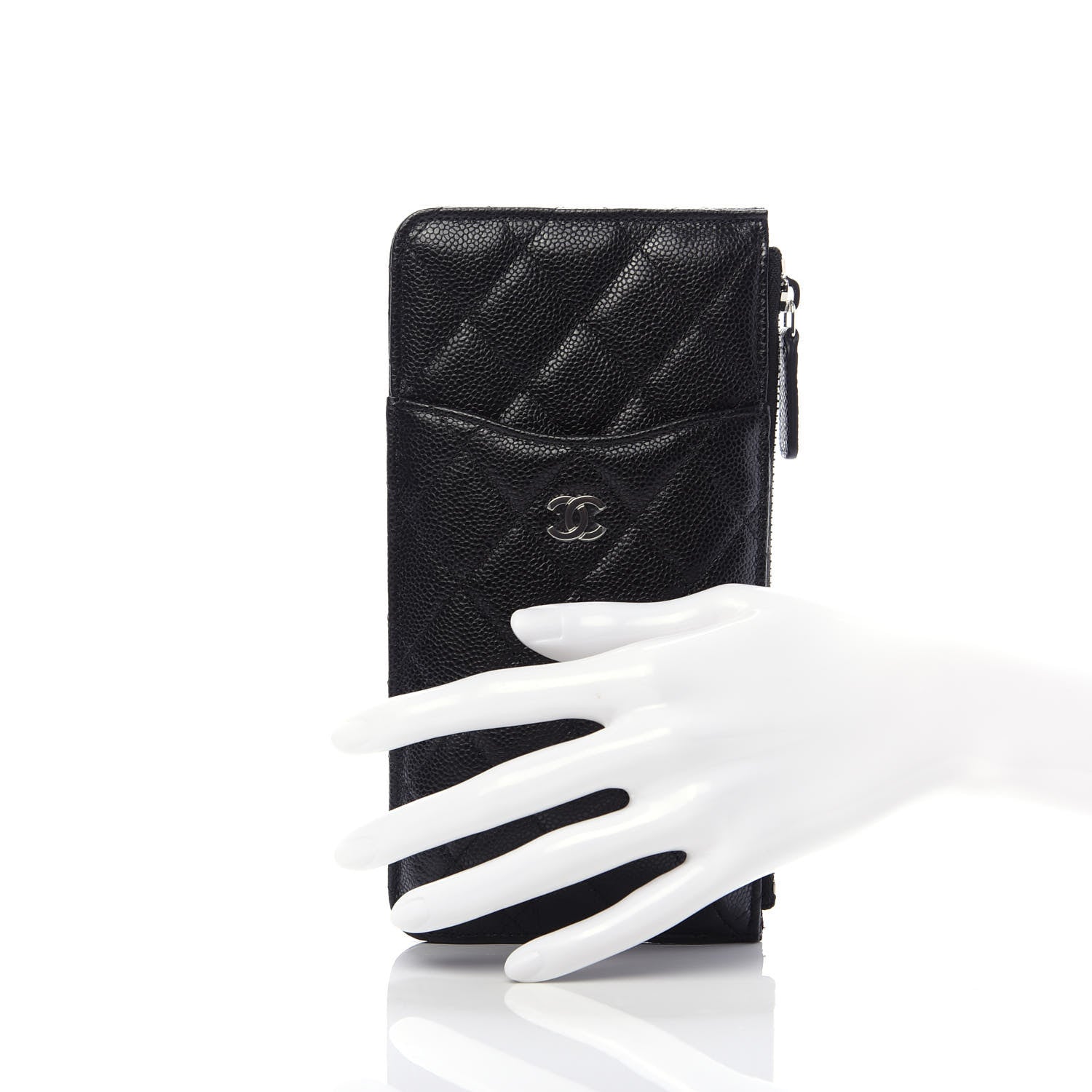 Chanel Caviar Quilted Classic Flat Wallet Pouch Black 2 of 8
