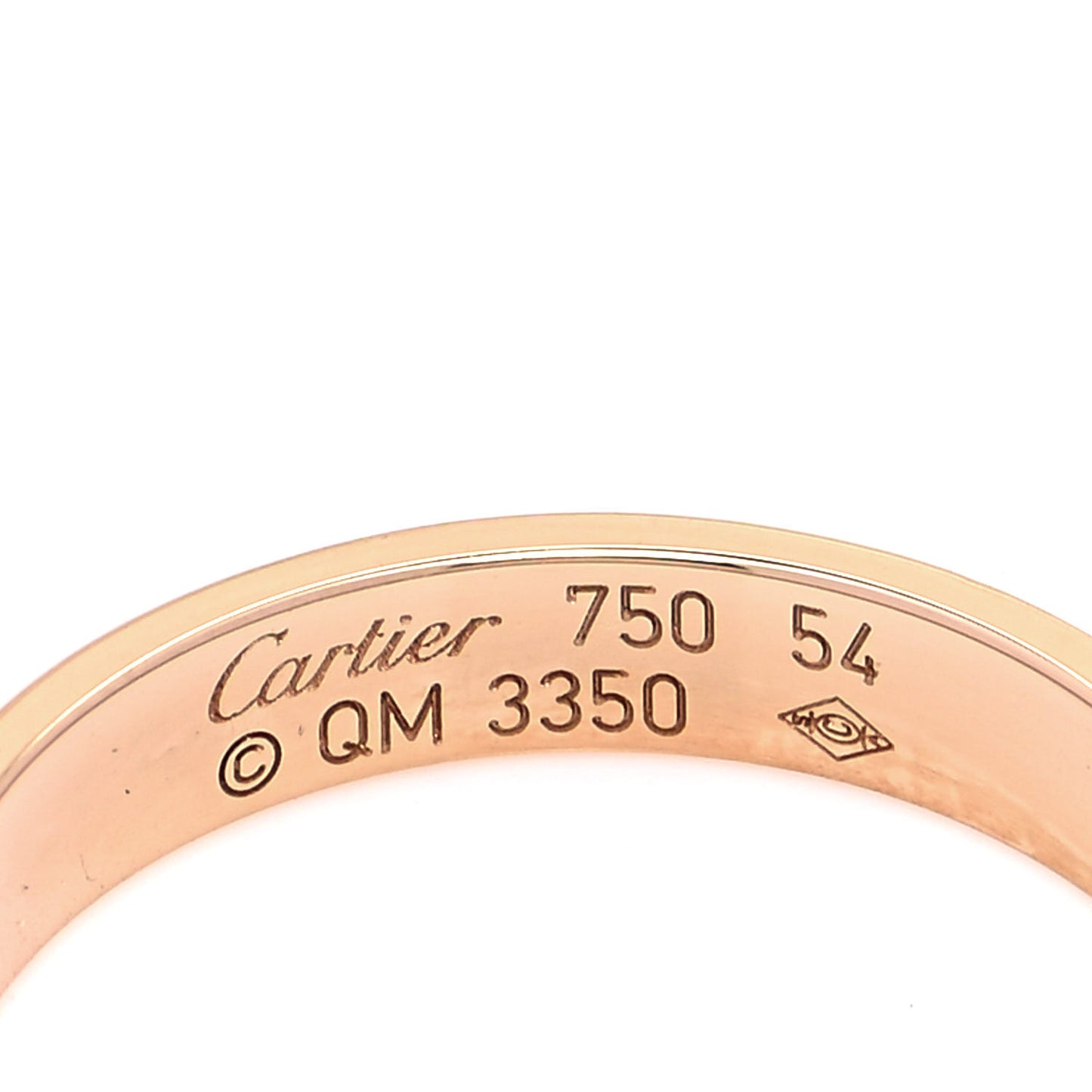 18K Pink Gold 3.5mm LOVE Wedding Band Ring 54 6.75