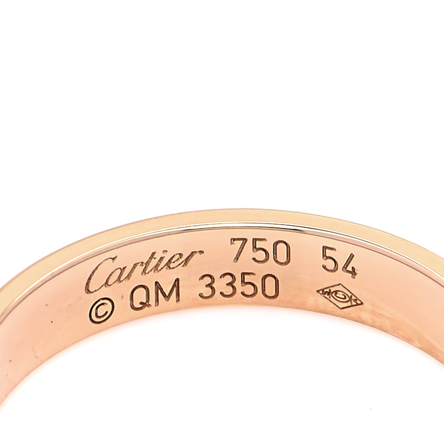 Cartier 18K Pink Gold 3.5mm LOVE Wedding Band Ring 54 6.75 4 of 4
