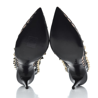Valentino Garavani Calfskin Nappa Boudoir Rockstud Ankle Strap 100mm Pumps 36.5 Rose Cannelle Black 5 of 15