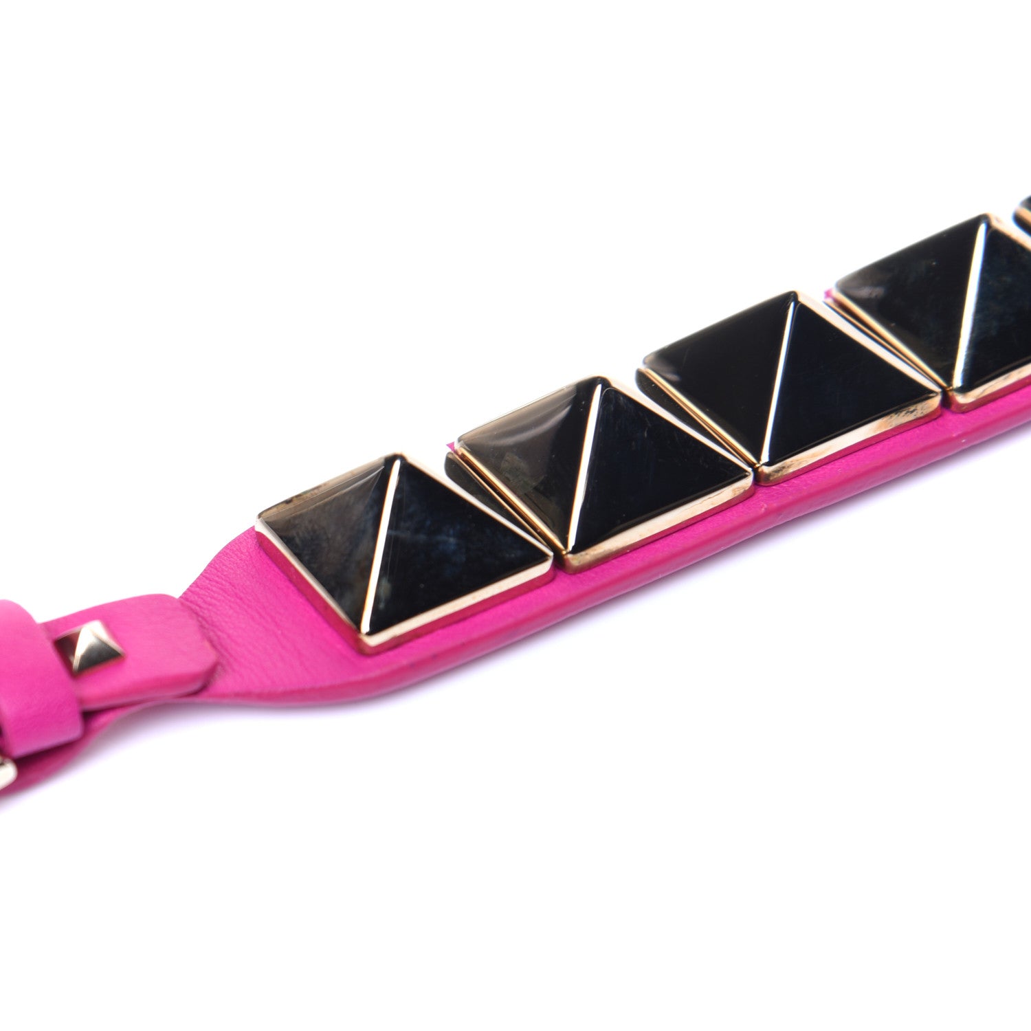 Valentino Garavani Calfskin Macro Rockstud Bracelet Pink 10 of 14
