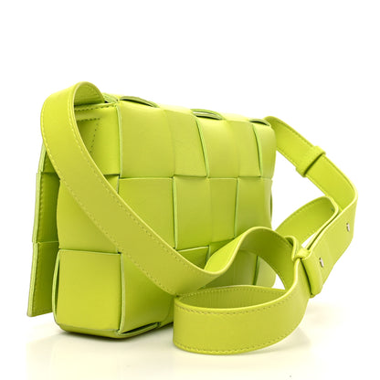 Bottega Veneta Lambskin Maxi Intrecciato Cassette Crossbody Bag Acid Kiwi 3 of 12