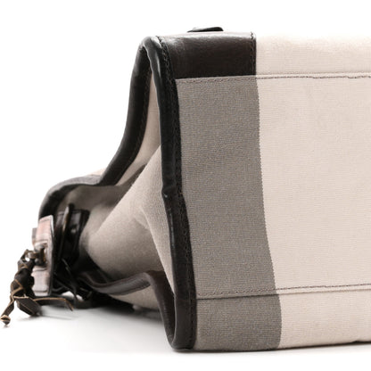 Balenciaga Agneau Canvas Striped Raye Classic Hardware City Brown Grey 9 of 12