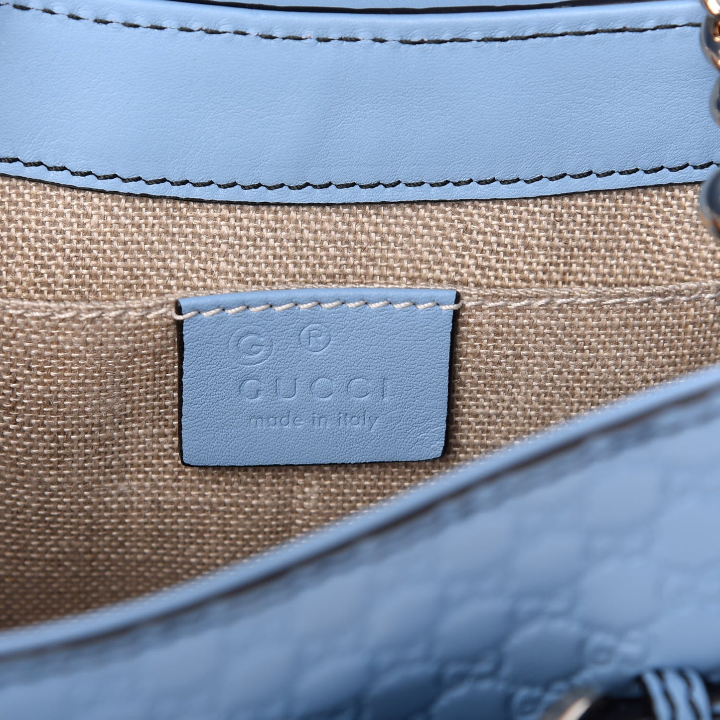 Soft Microguccissima Mini Emily Chain Shoulder Bag Mineral Blue