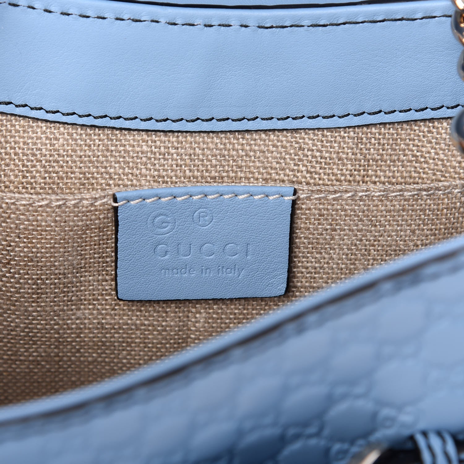 Gucci Soft Microguccissima Mini Emily Chain Shoulder Bag Mineral Blue 6 of 9