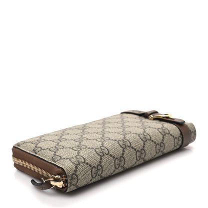 Gucci GG Supreme Monogram Nice Zip Around Wallet Maple Brown 4 of 8