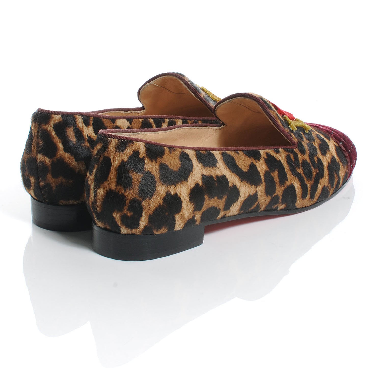 Leopard Print Cap Toe I Love My Loubies Loafers 39