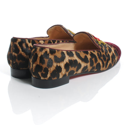 Christian Louboutin Leopard Print Cap Toe I Love My Loubies Loafers 39 4 of 7
