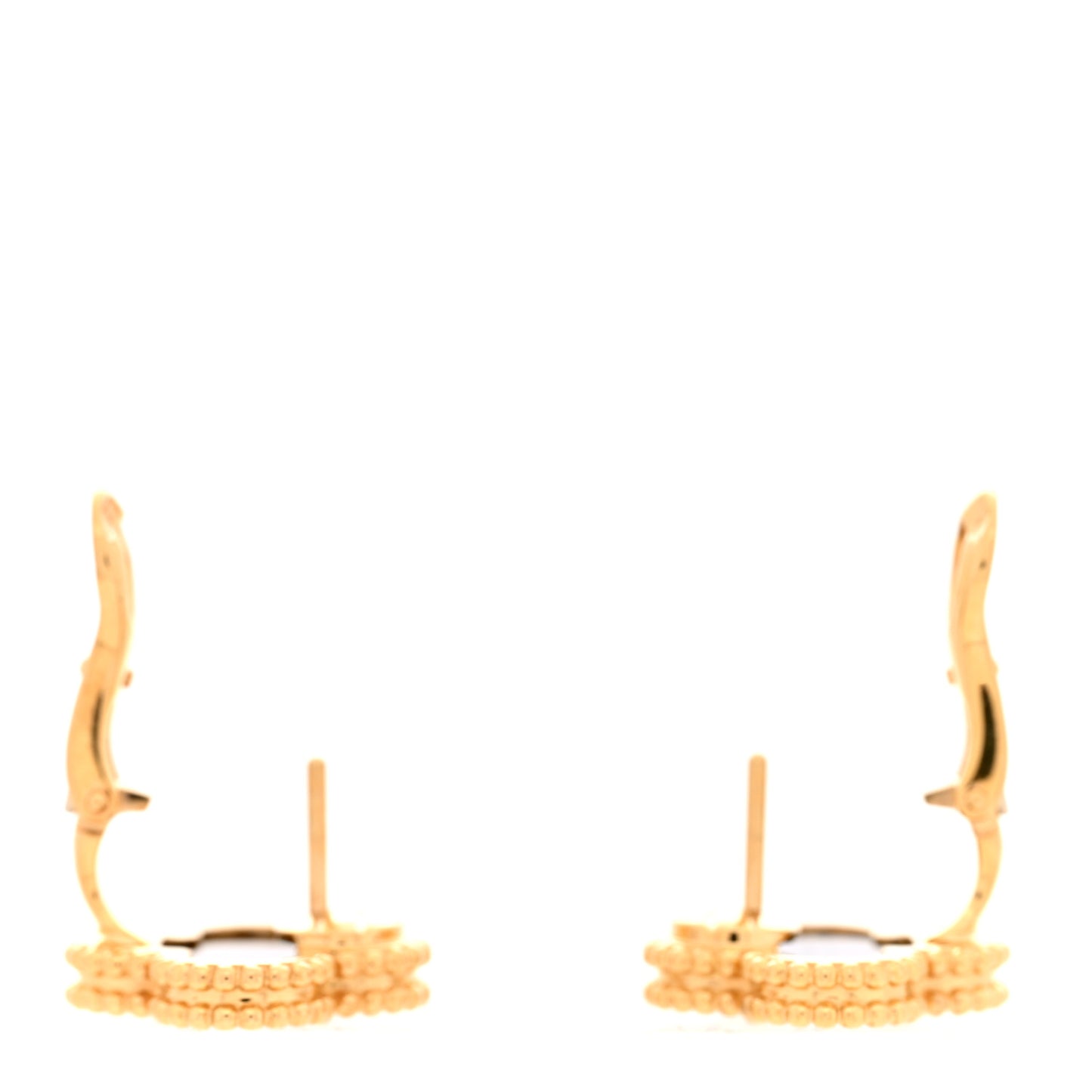 18k Yellow Gold Black Onyx Vintage Alhambra Earrings