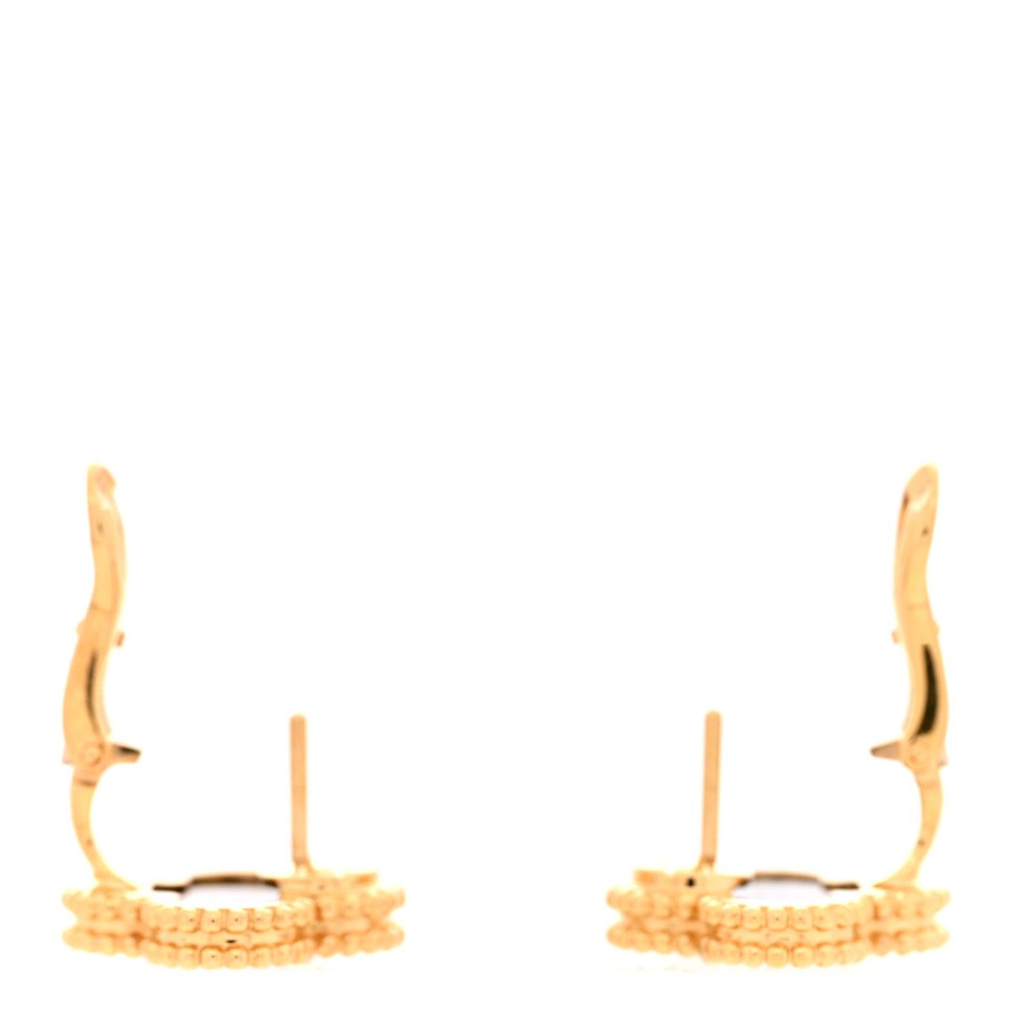 Van Cleef & Arpels 18k Yellow Gold Black Onyx Vintage Alhambra Earrings 3 of 5