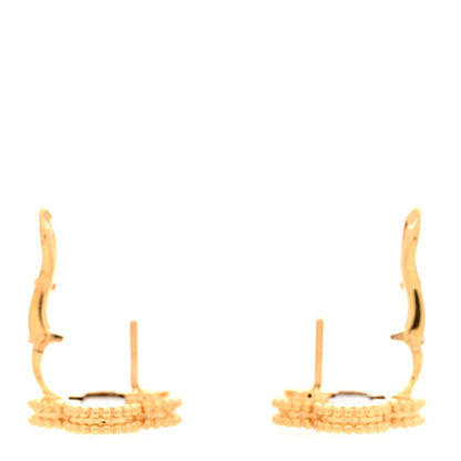 Van Cleef & Arpels 18k Yellow Gold Black Onyx Vintage Alhambra Earrings 3 of 5