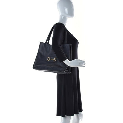 Gucci New Sakai Calfskin Lux Horsebit 1955 Tote Bag Black 2 of 10