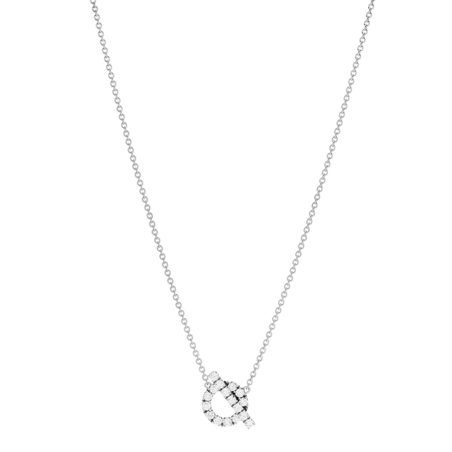 18K White Gold Diamond Finesse Pendant Necklace