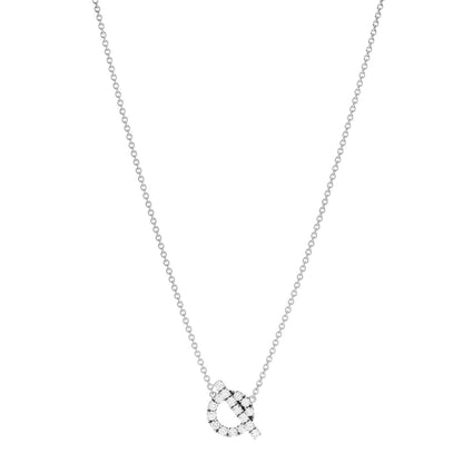 Hermes 18K White Gold Diamond Finesse Pendant Necklace 1 of 5