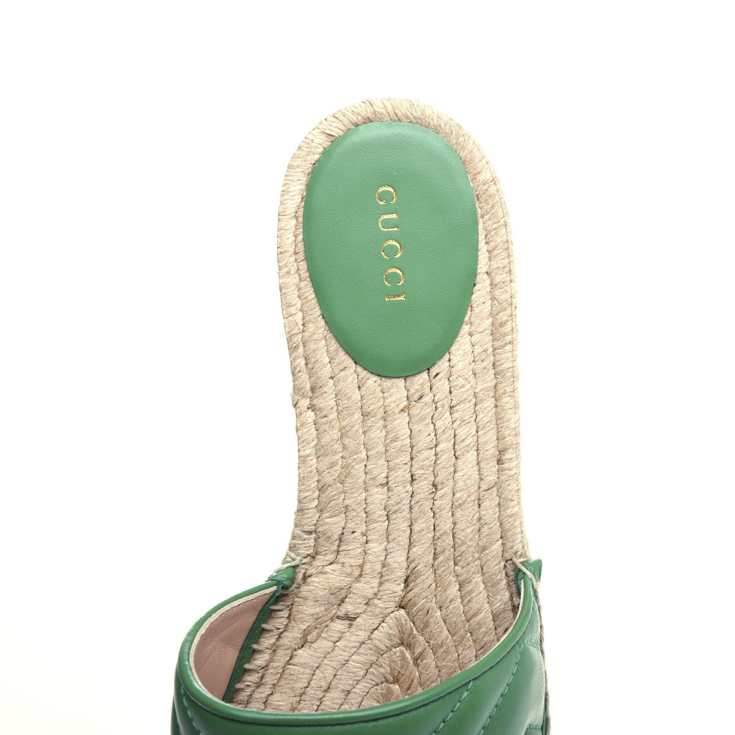 Nappa Matelasse GG Marmont Espadrille Slide Sandals 40 New Shamarock