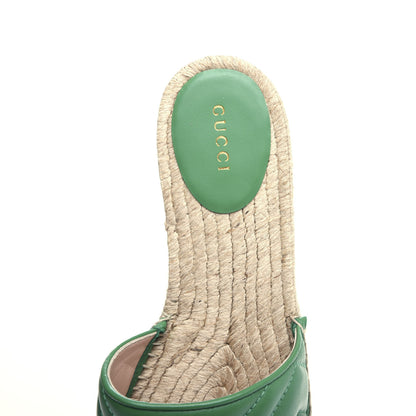 Gucci Nappa Matelasse GG Marmont Espadrille Slide Sandals 40 New Shamarock 8 of 11