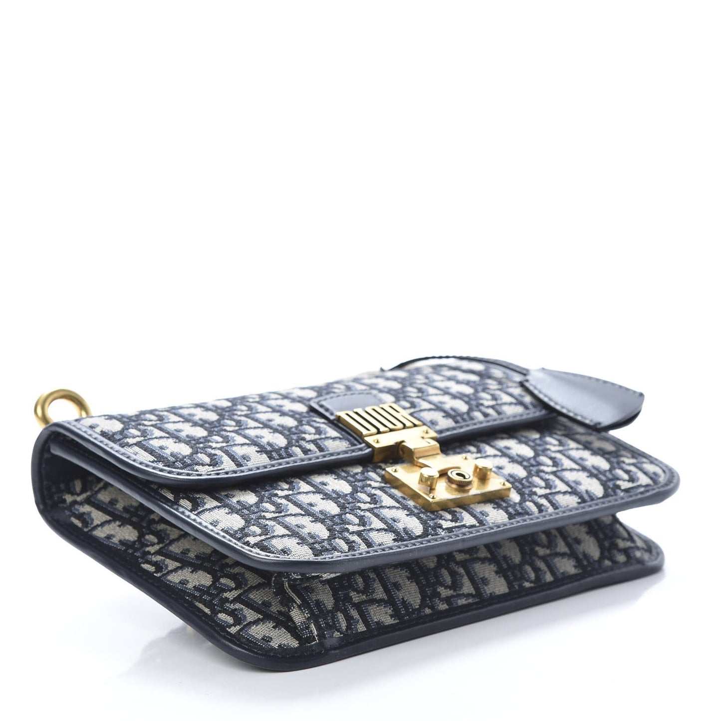 Oblique DiorAddict Flap Bag Navy Blue
