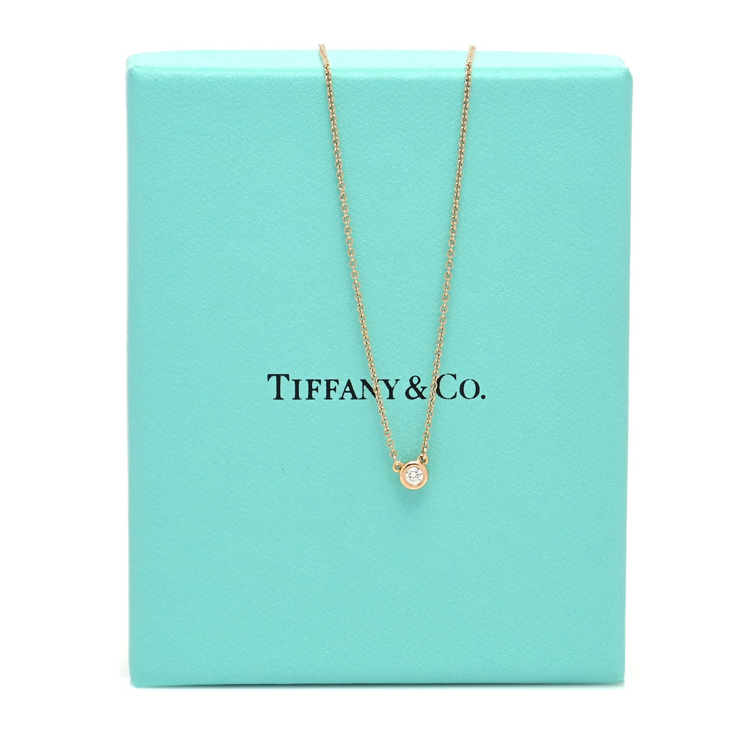 18K Rose Gold Diamond .07ct Elsa Peretti Diamonds by the Yard Pendant Necklace