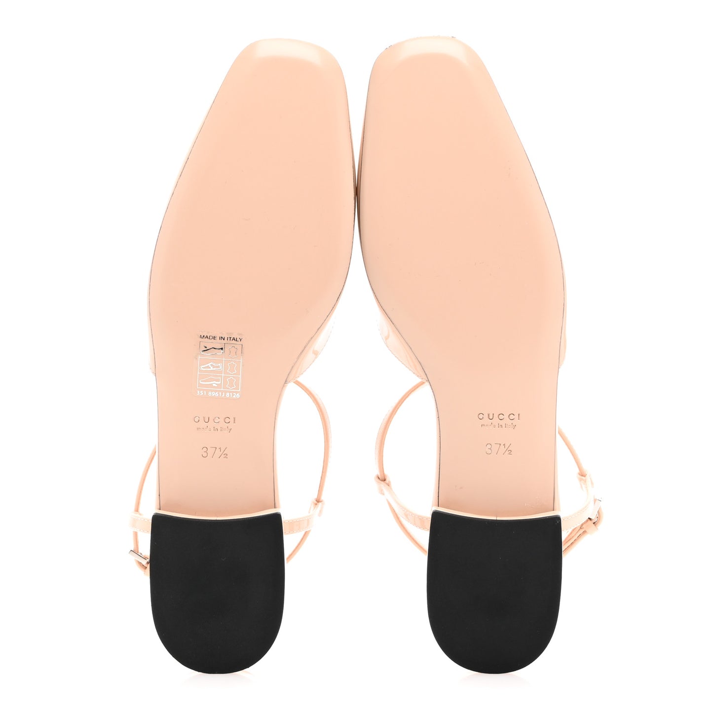 Vernice Crystal Double G Ballet Flat 37.5 Skin Rose