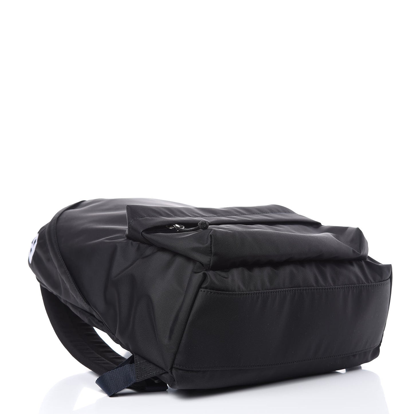 Sport Nylon Logo Embroidered Large Wheel Backpack Black White