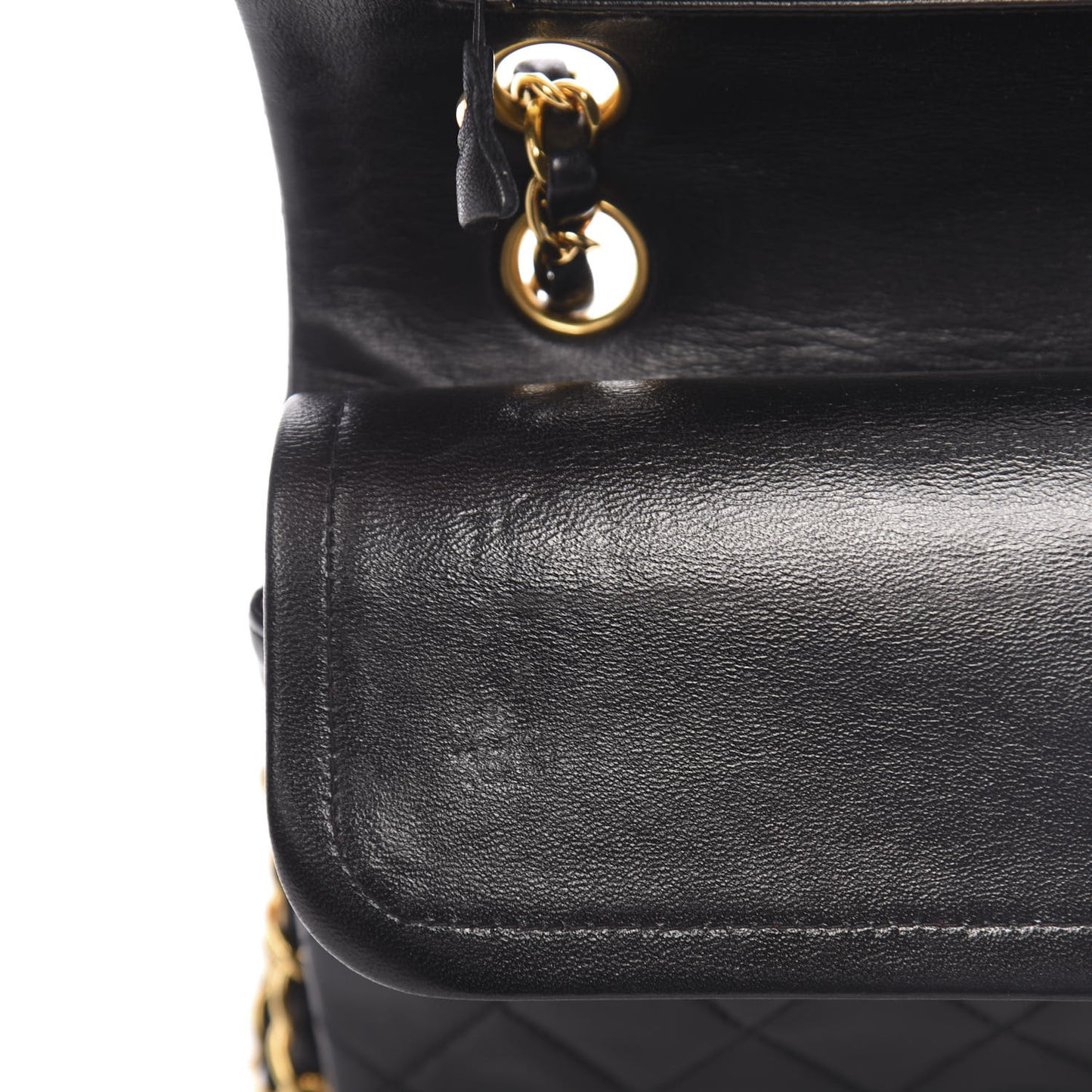 Lambskin Quilted Medium Double Flap Black