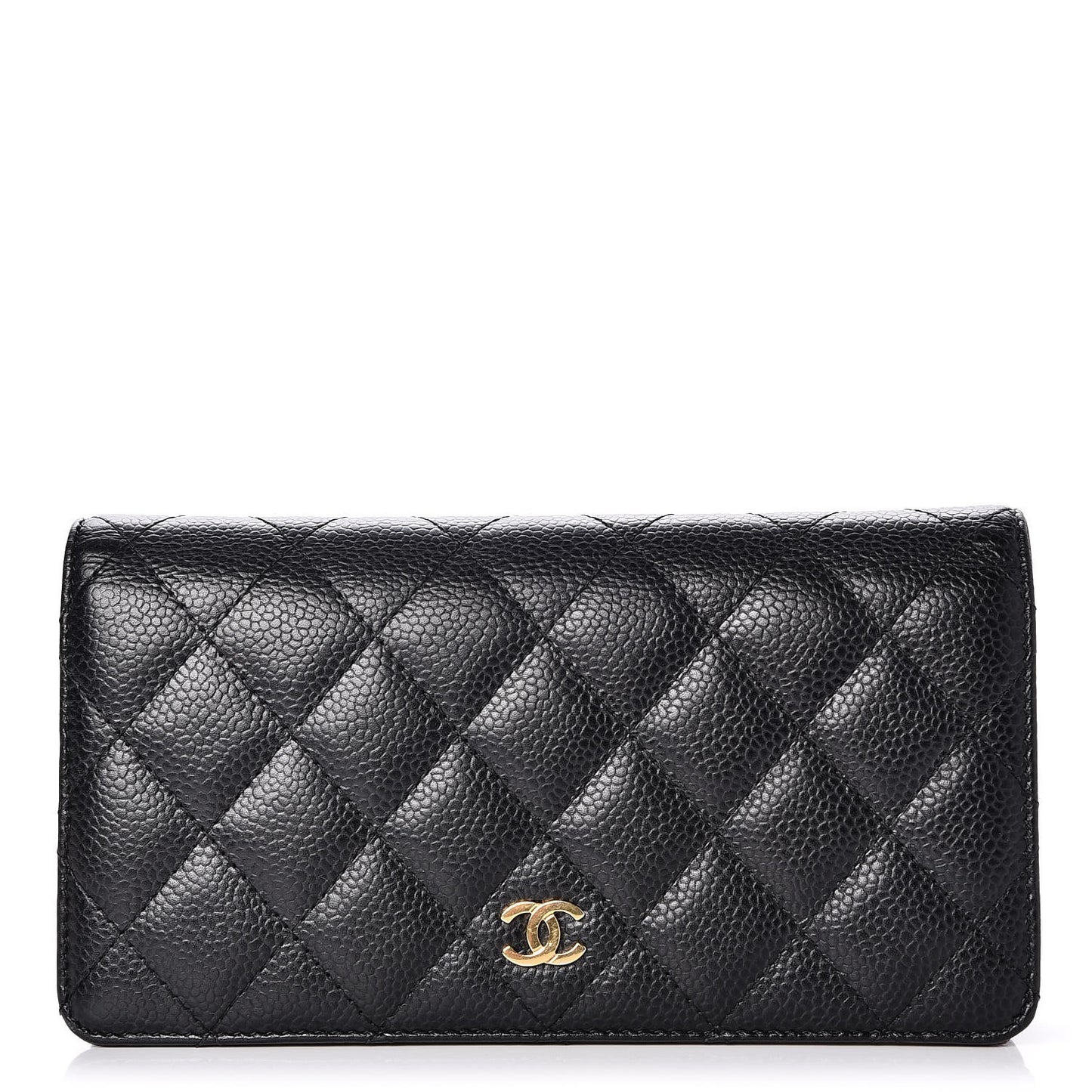 Caviar Quilted Yen Wallet Black