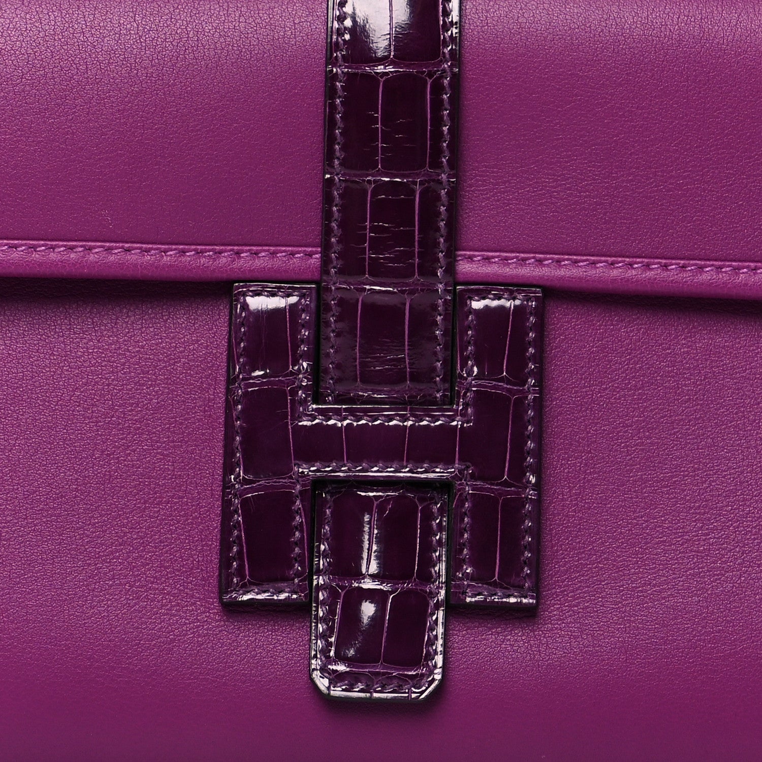 Hermes Swift Shiny Alligator Jige Elan Touch 29 Clutch Anemone 7 of 10