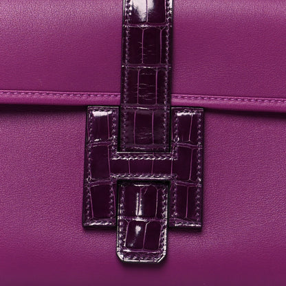 Hermes Swift Shiny Alligator Jige Elan Touch 29 Clutch Anemone 7 of 10