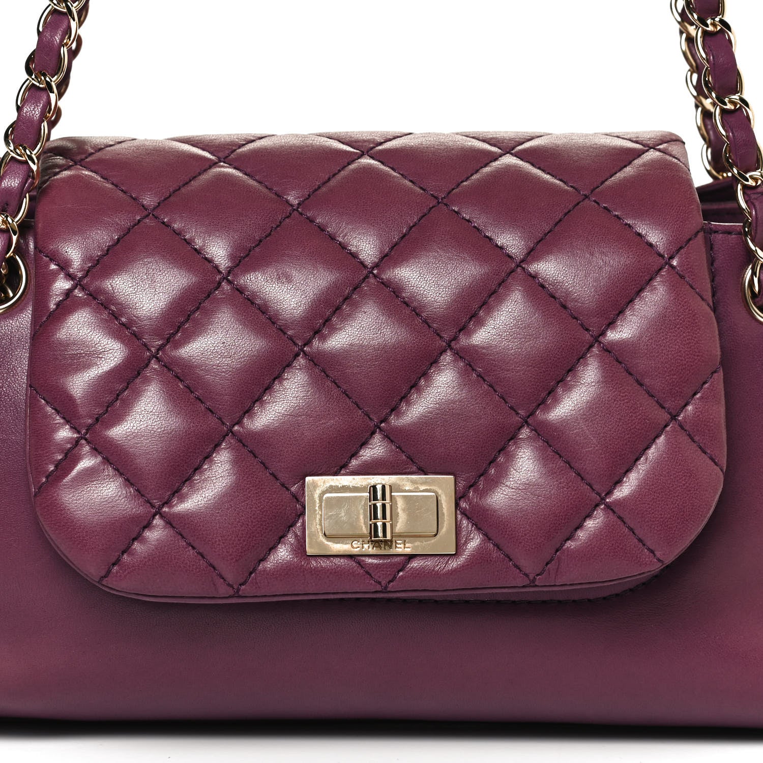 Chanel Lambskin Quilted Accordion Mademoiselle Flap Purple 8 of 10