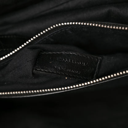 Saint Laurent Calfskin Crocodile Embossed Small Supple Sac de Jour Black 7 of 21