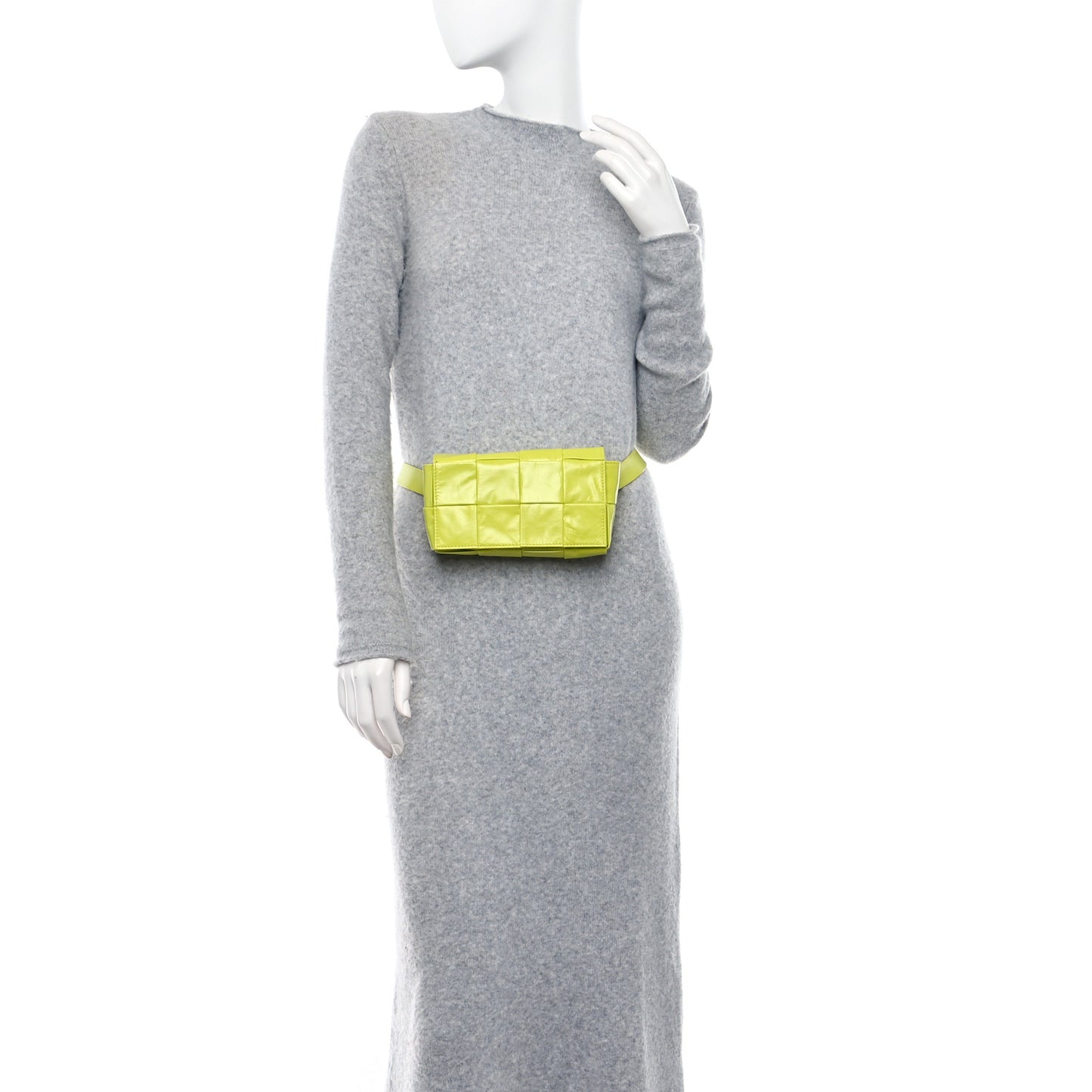 Paper Calfskin Intreccio Cassette Belt Bag Kiwi