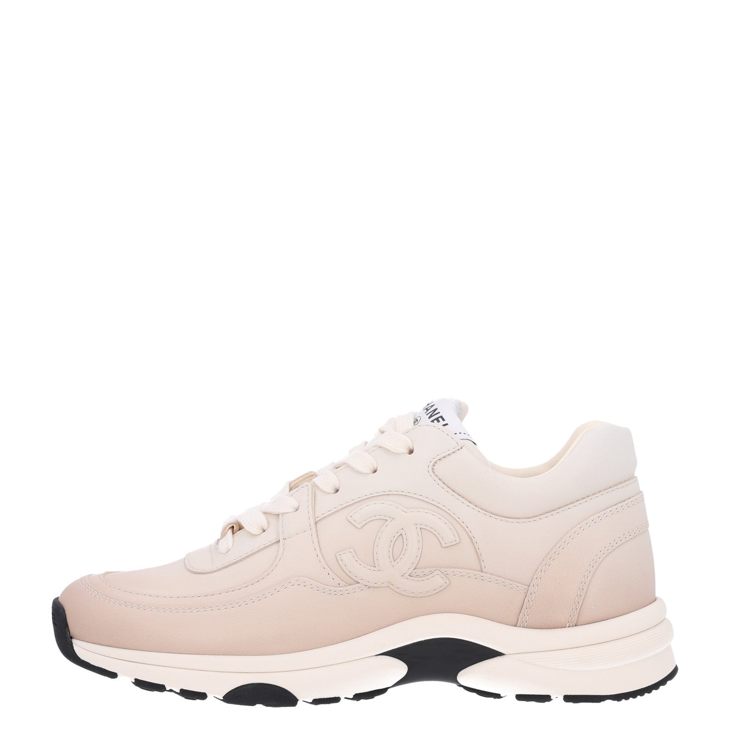 Chanel Gradiant Calfskin CC Womens Sneakers 37.5 Beige 1 of 11