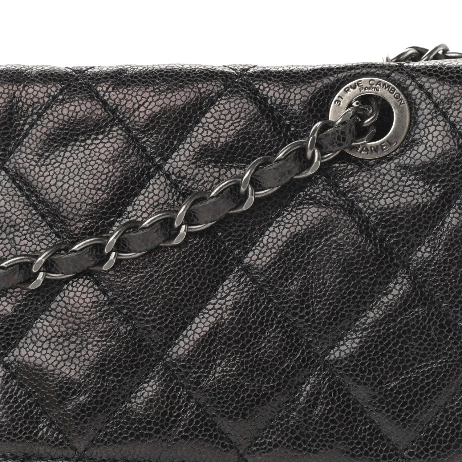 Chanel Crumpled Grained Calfskin Jumbo CC Crave Flap Black 11 of 12