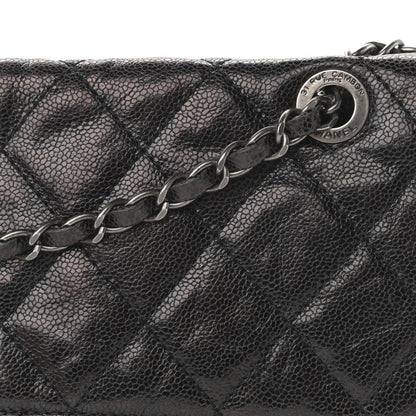 Chanel Crumpled Grained Calfskin Jumbo CC Crave Flap Black 11 of 12