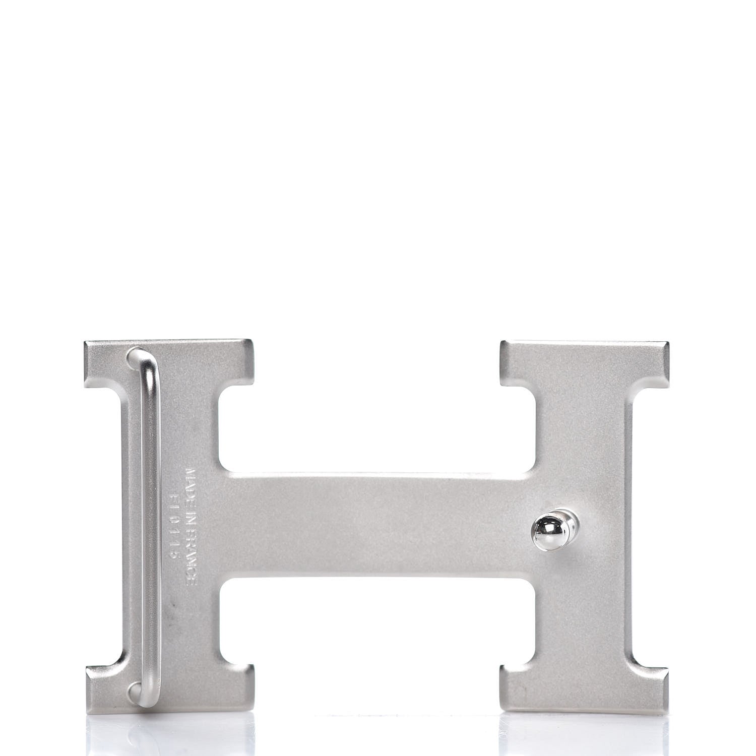 Hermes Palladium Martelee 32mm H Belt Buckle Silver 2 of 4