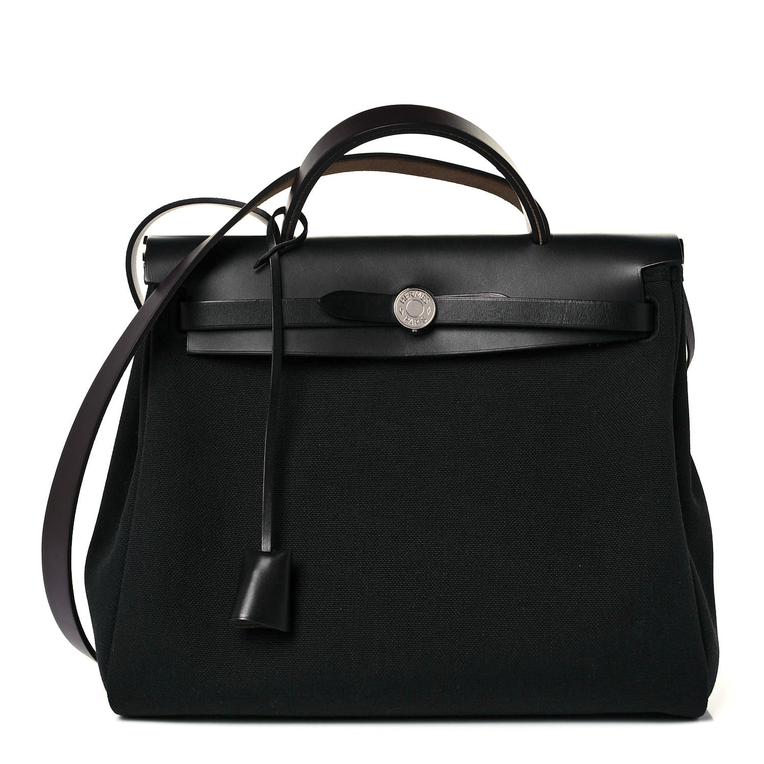 Hermes Military Toile Vache Hunter Herbag Zip PM 31 Black 1 of 11
