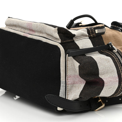Burberry Canvas Mega Check Medium Rucksack Backpack Black 10 of 11