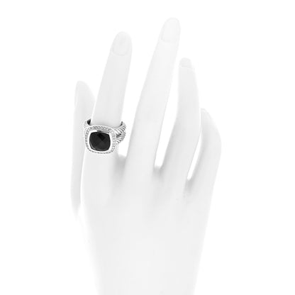 David Yurman Sterling Silver Diamond Black Onyx 11mm Albion Ring 56 7.5 2 of 5