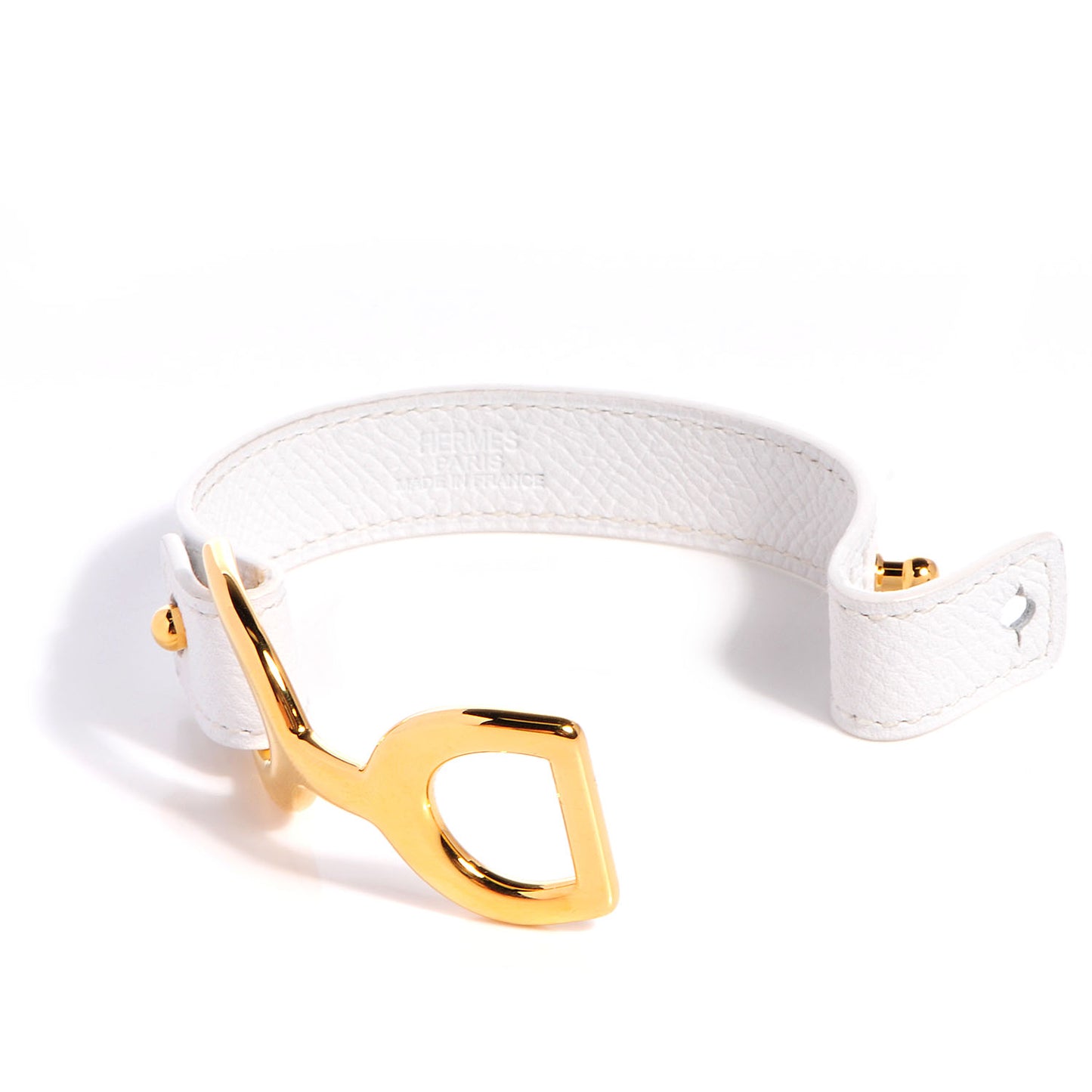 Epsom Calfskin Pavane Bracelet Medium White