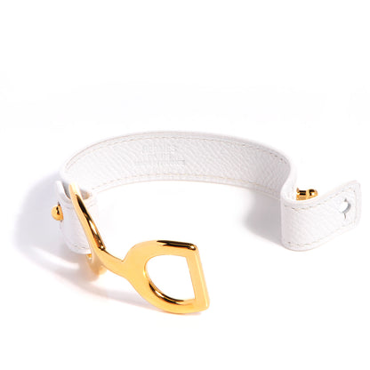 Hermes Epsom Calfskin Pavane Bracelet Medium White 2 of 6