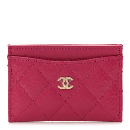 Chanel Caviar Quilted Card Holder Fuchsia 1 of 7