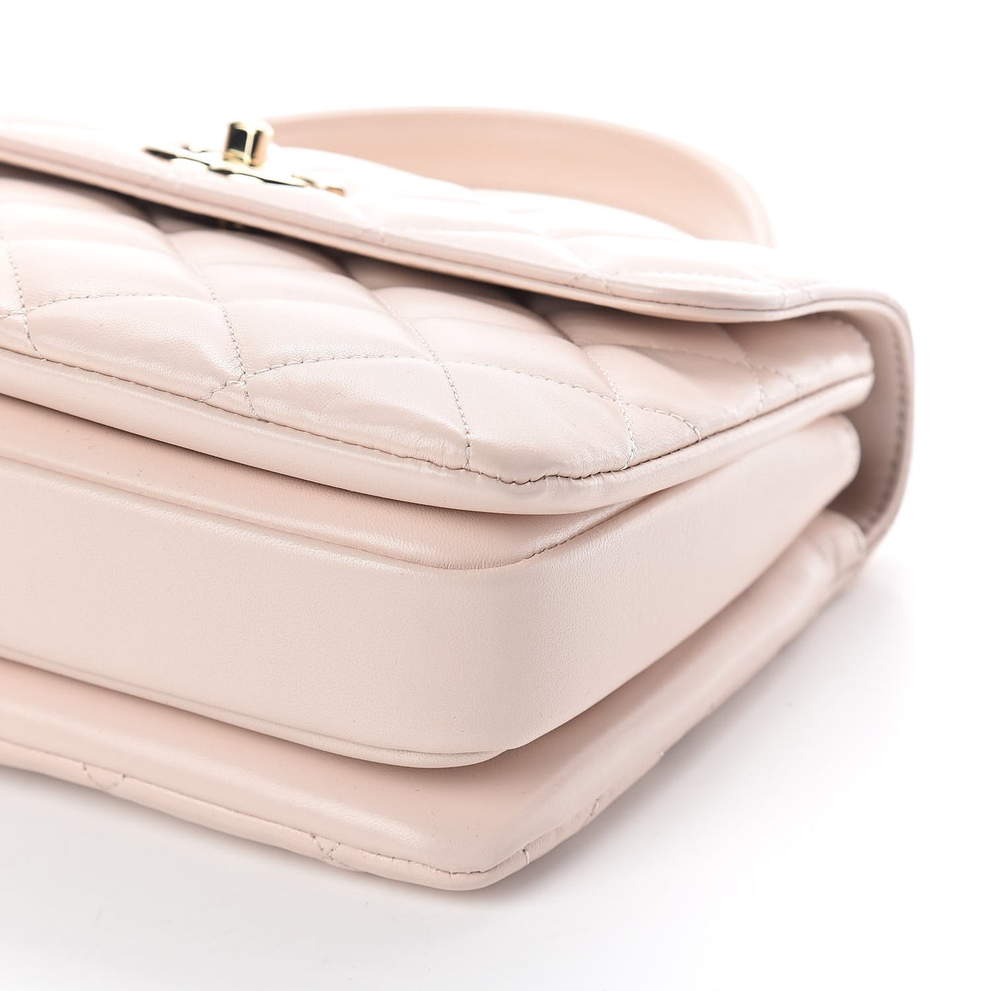 Lambskin Quilted Small Trendy CC Flap Dual Handle Bag Light Pink