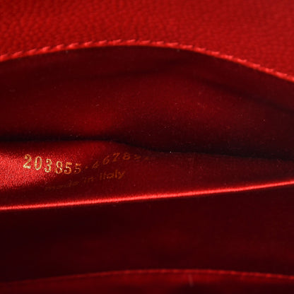 Saint Laurent Goatskin Monogram Large Belle De Jour Clutch Red 7 of 7