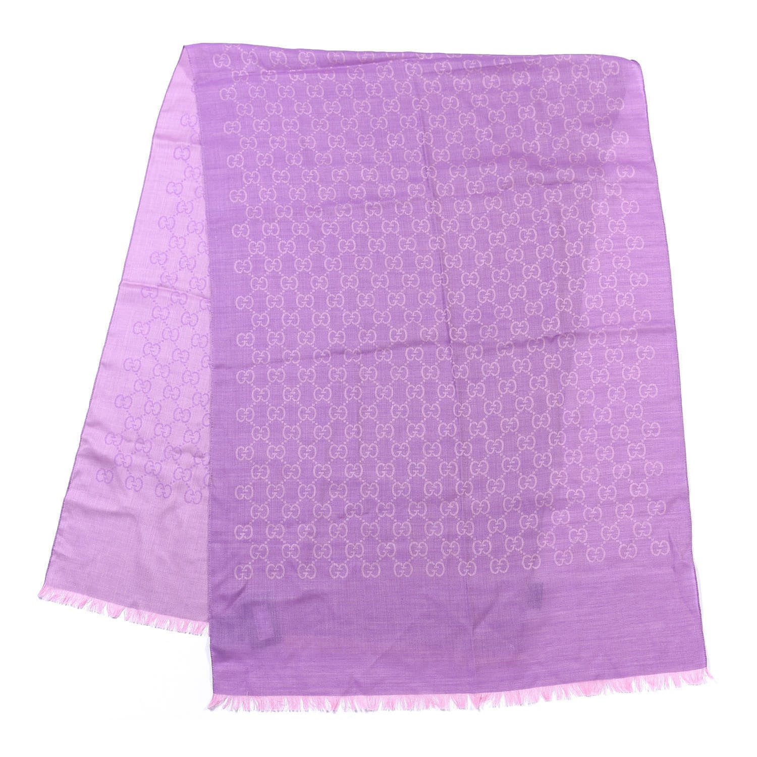 Gucci Wool Silk GG Monogram GGNat Plus Scarf Light Purple 1 of 4